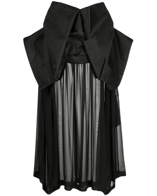Comme Des Garçons folded-detailing sheer-underlayer dress