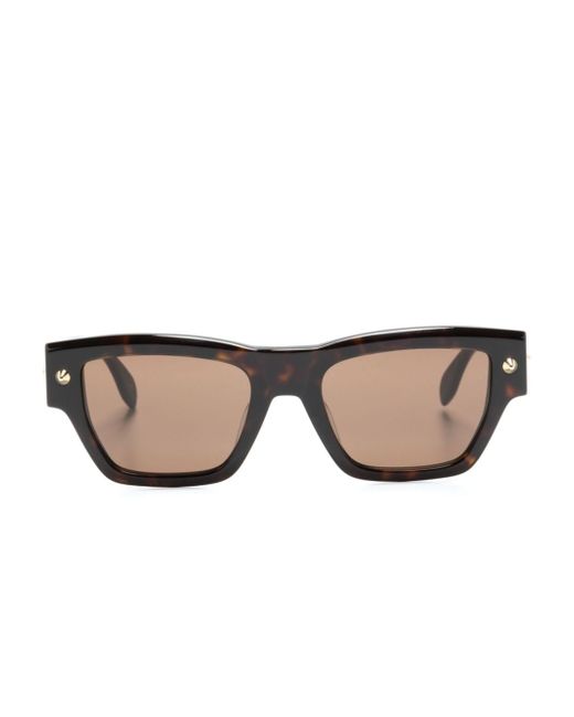 Alexander McQueen rivet-detail square-frame sunglasses