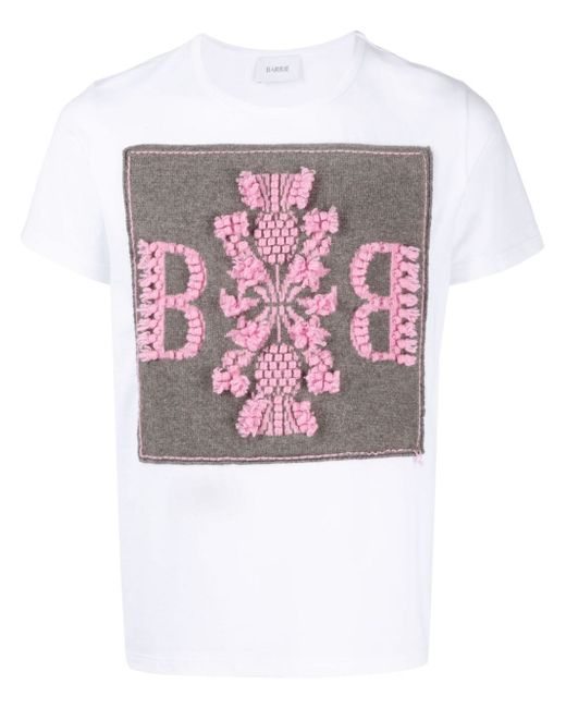 Barrie oversize logo-patch cashmere T-shirt