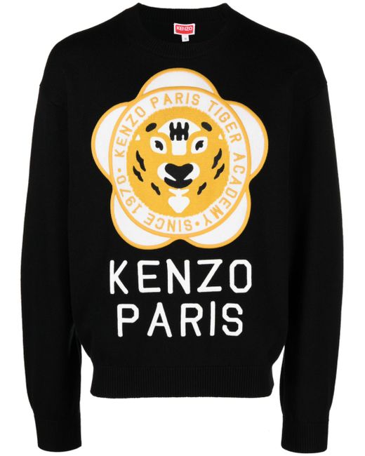 Kenzo logo-patch wool-cotton jumper