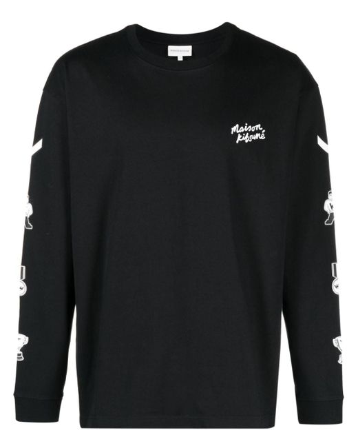 Maison Kitsuné logo-print crew-neck sweatshirt