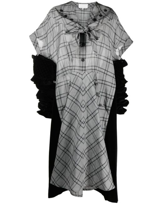 Maison Margiela spliced check-print silk dress