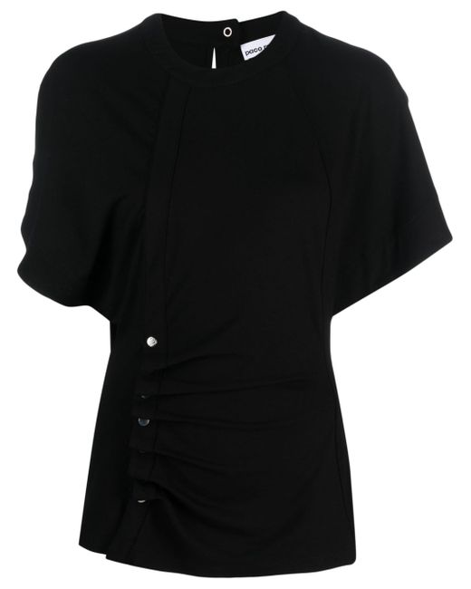 Rabanne short-sleeved draped blouse