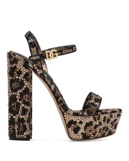 Dolce & Gabbana 105mm leopard-print platform sandals