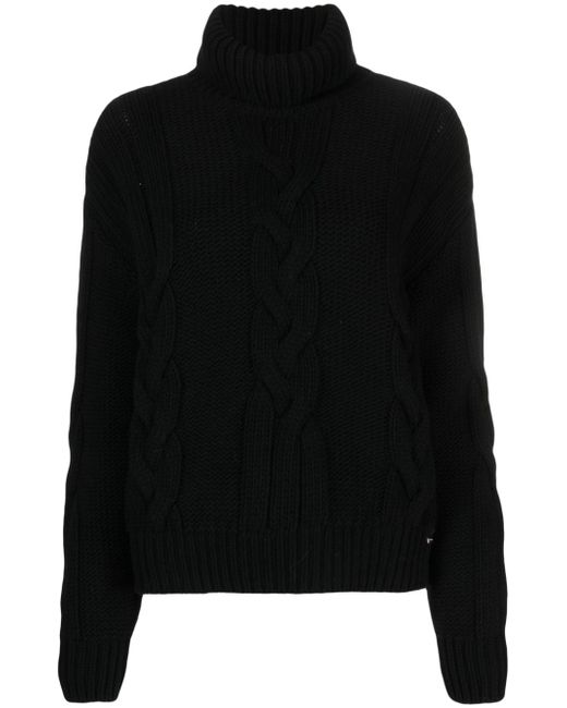 Herno cable-knit long-sleeved jumper