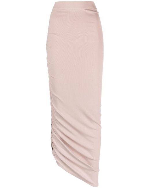 The Andamane asymmetric ruched maxi skirt