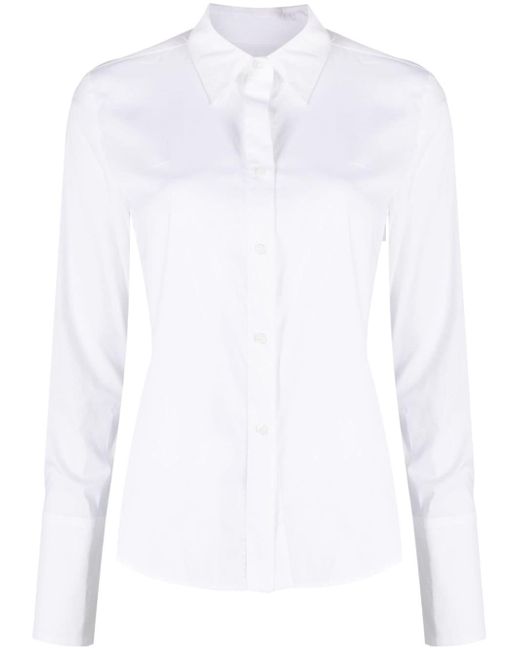 Twp plain cotton-blend shirt