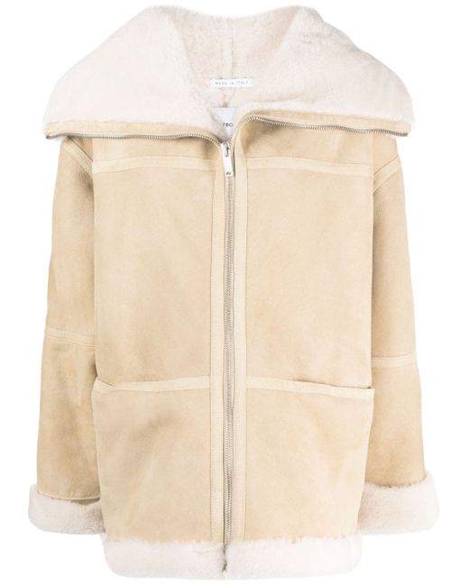Halfboy panelled zip-up suede jacket