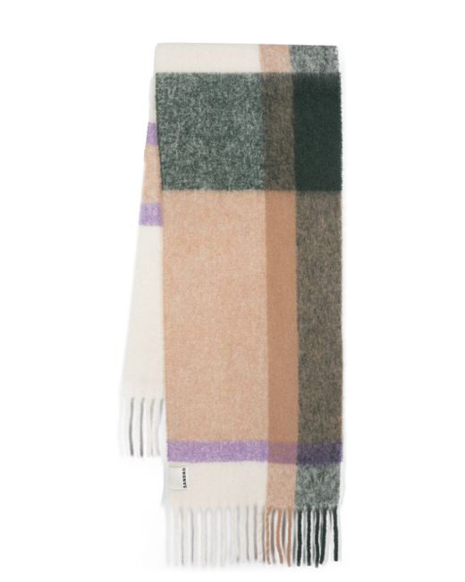 Sandro check-patterned wool-blend scarf