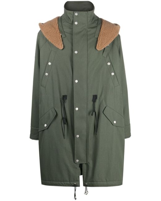 Kenzo logo-patch hooded parka coat