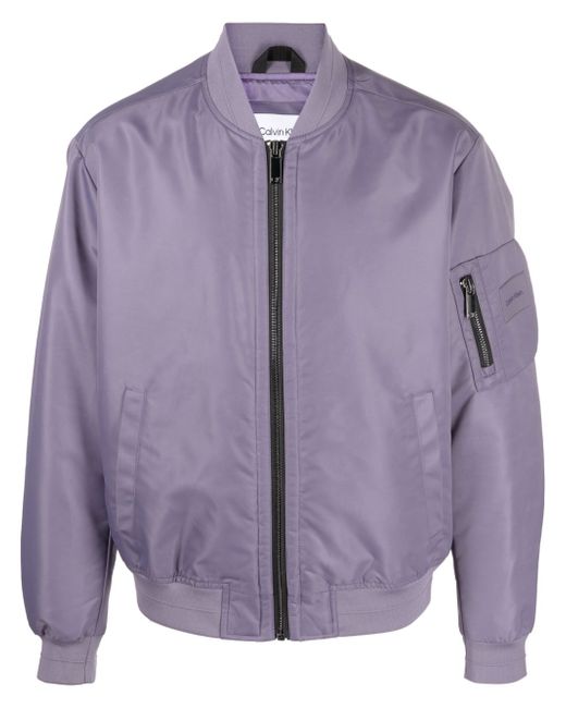 Calvin Klein logo-patch bomber jacket