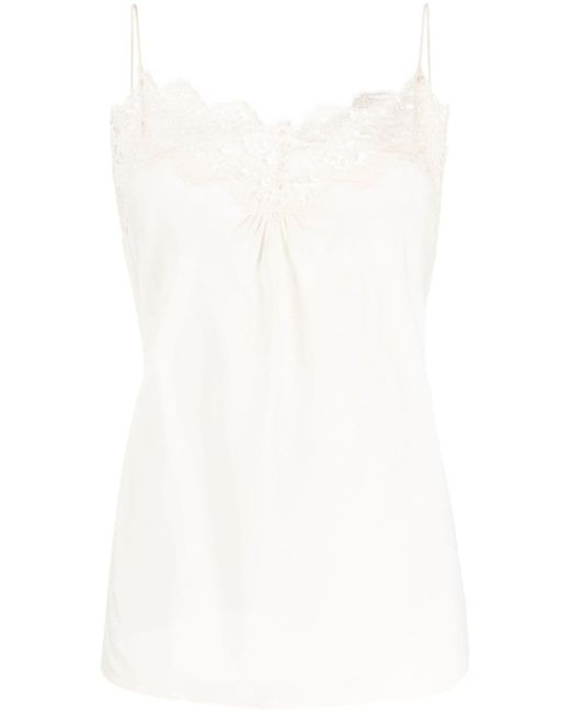 Zimmermann lace-trim ruched tank top