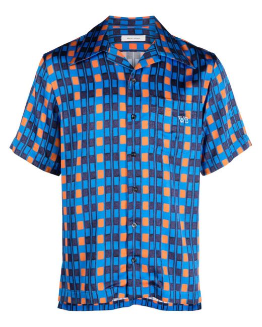 Wales Bonner Highlife geometric-print bowling shirt