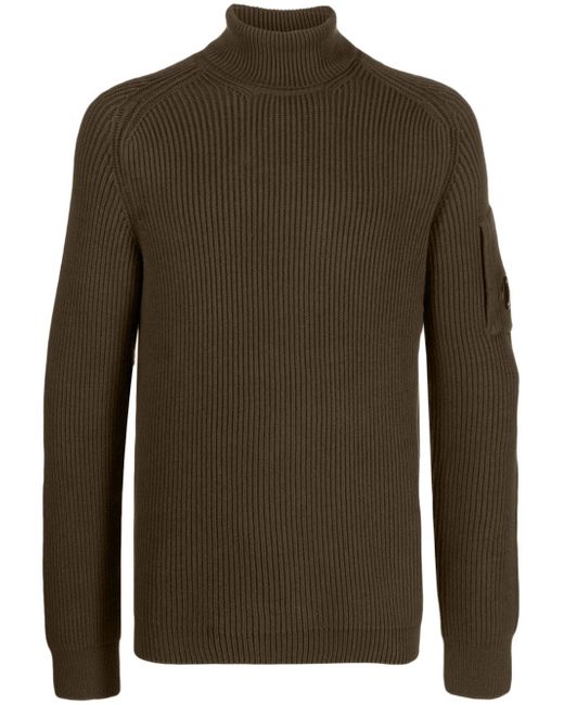 CP Company Lens-detail ribbed-knit jumper