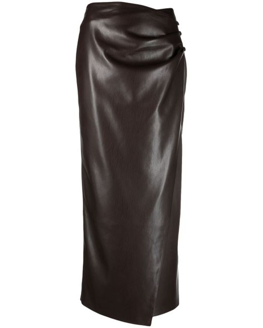 Nanushka draped faux-leather maxi skirt