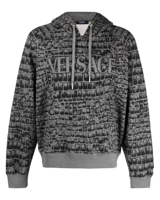 Versace Coccodrillo-print cotton hoodie
