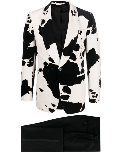 Fursac cow-print single-breasted suit