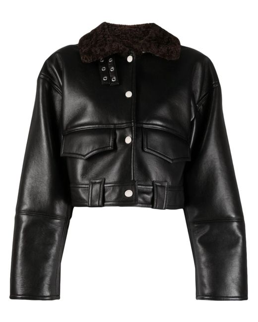 Nanushka cropped leather jacket