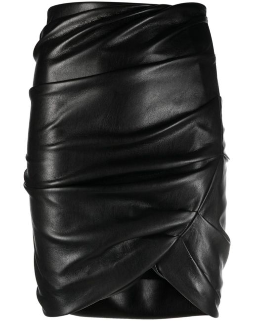 Philosophy di Lorenzo Serafini draped faux-leather miniskirt