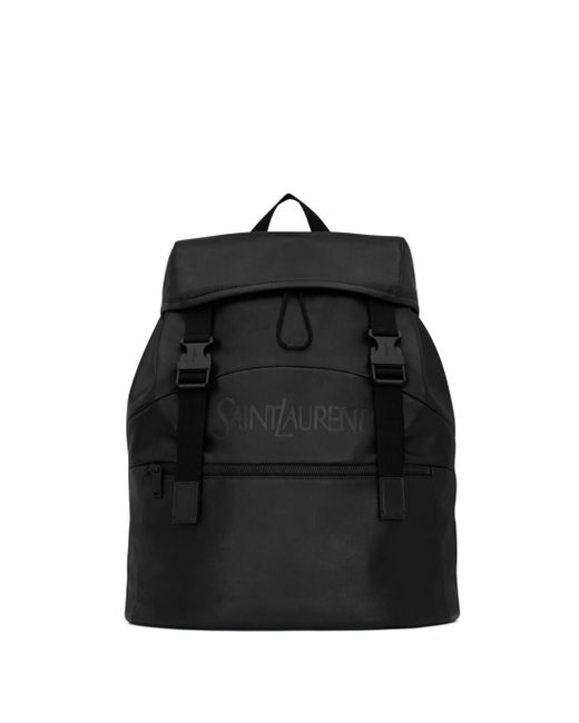 Saint Laurent logo-print leather backpack