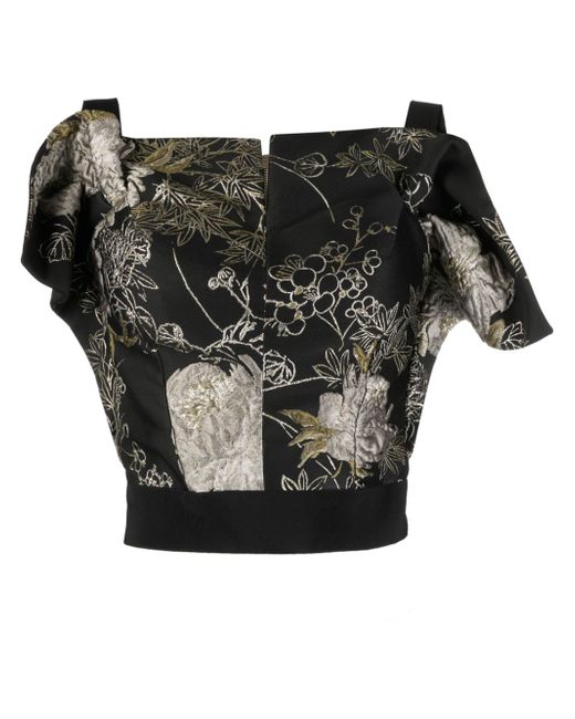 Gemy Maalouf floral-jacquard sleeveless blouse