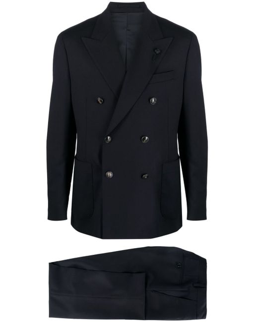 Lardini double-breasted stretch-wool suit