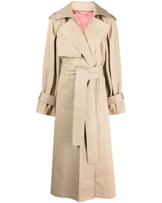 Victoria Beckham pleat-detail fluid trench coat