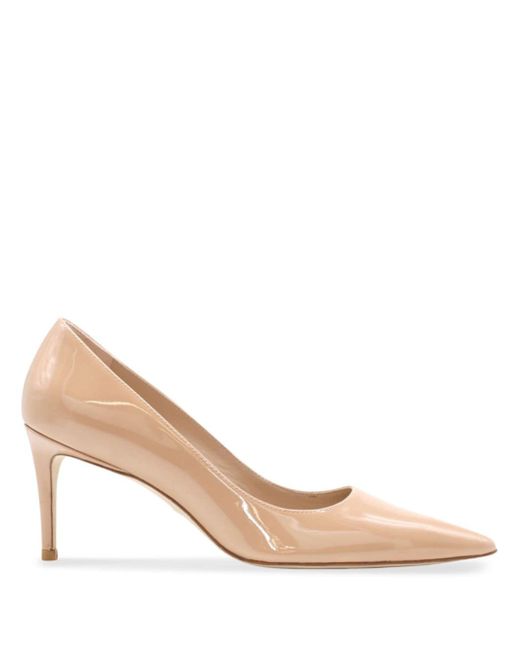 Stuart Weitzman 75mm pointed-toe patent leather pumps