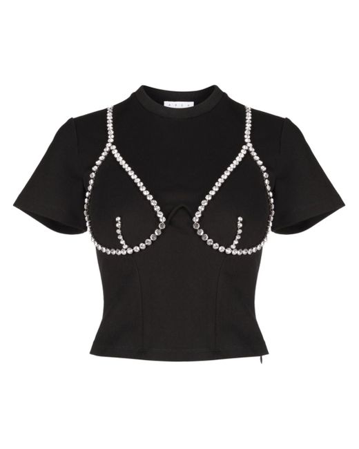 Area crystal-embellished cup-chain T-shirt