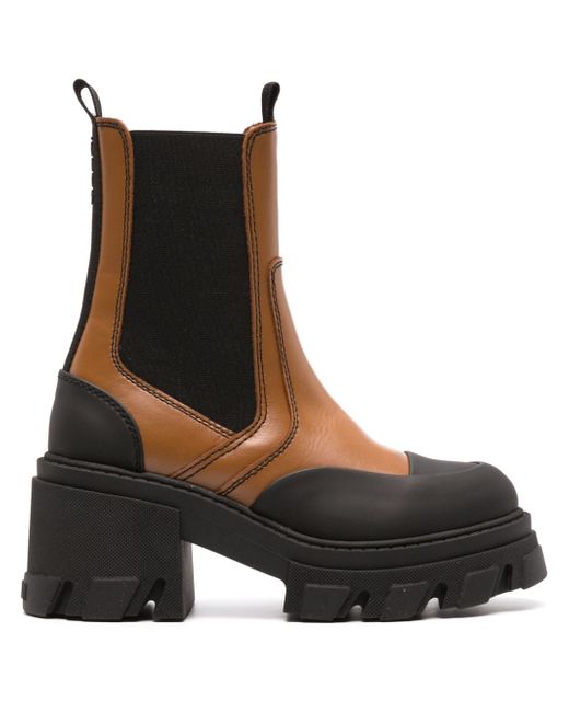 Ganni platform leather Chelsea boots