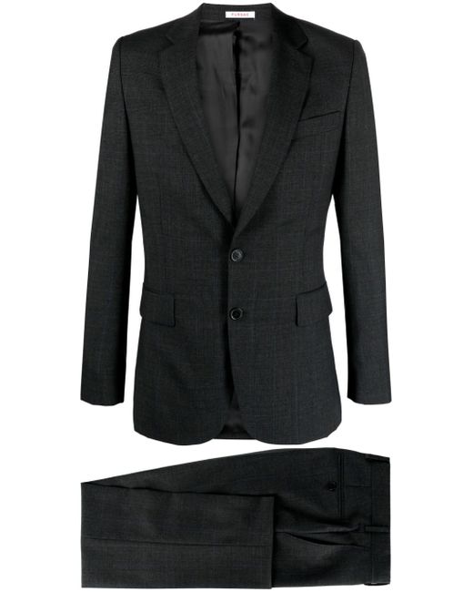 Fursac plaid-check single-breasted virgin wool suit