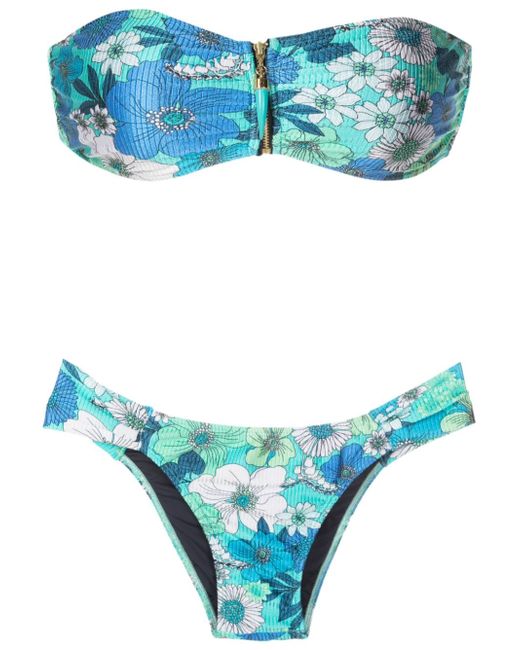 Brigitte floral-print strapless bikini