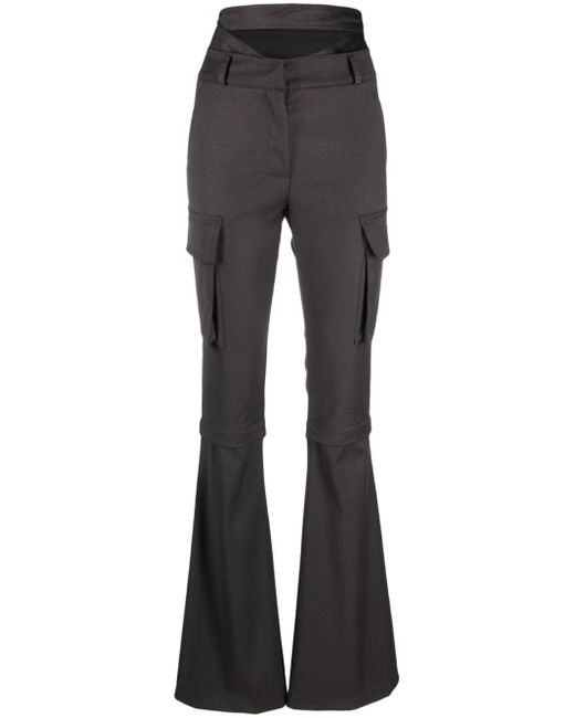 Andreādamo layered-detail flared cargo trousers