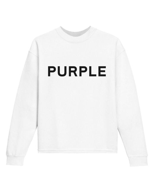 Purple Brand logo-print fleece sweatshirt