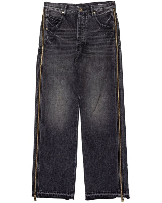Purple Brand P018 zip-embellished wide-leg jeans