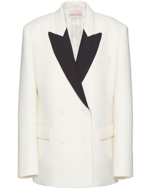 Valentino Garavani contrast-lapel double-breasted blazer