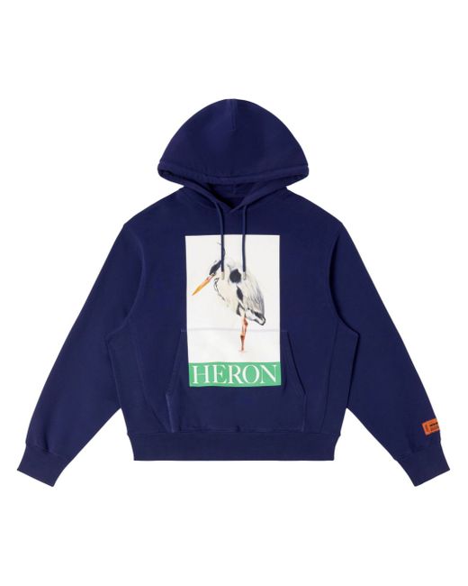 Heron Preston illustration-print logo-patch hoodie