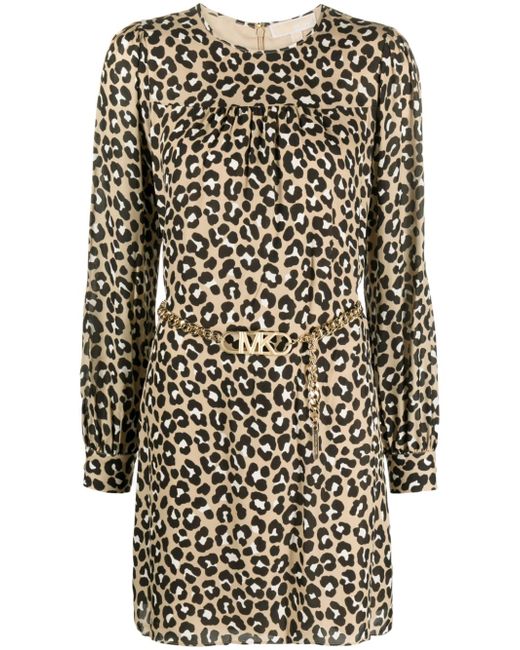 Michael Michael Kors leopard-print belted minidress