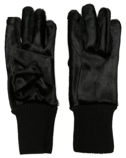Rick Owens Short Ribcuff cashmere gloves