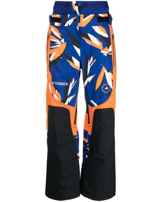 Adidas by Stella McCartney abstract-print panelled track pants