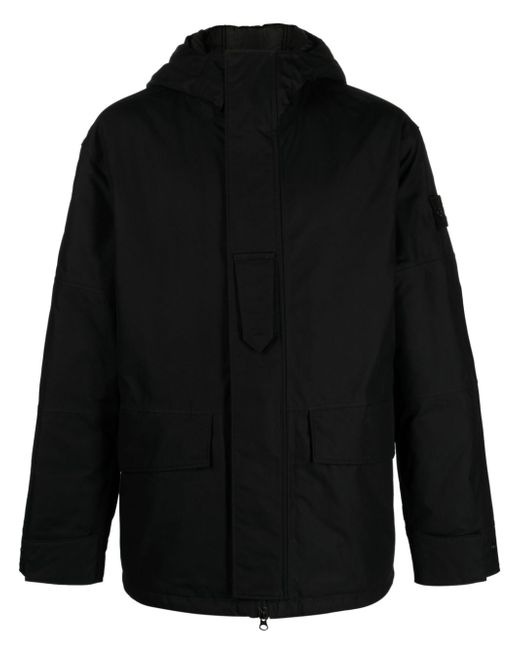 Stone Island garment-dyed cotton hooded jacket