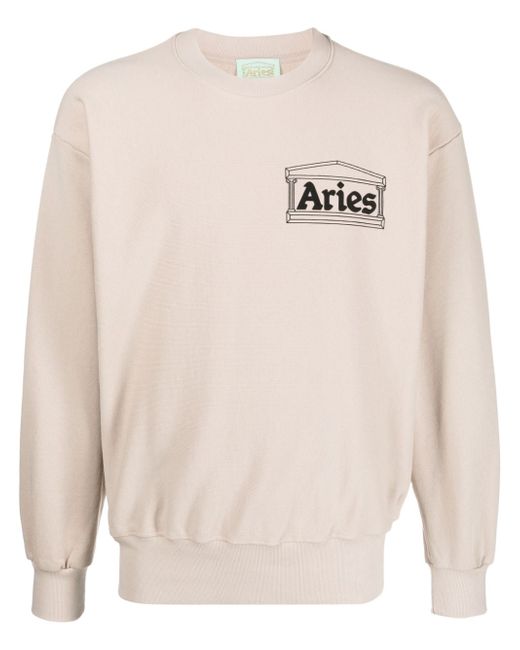 Aries logo-print ribbed sweatshirt
