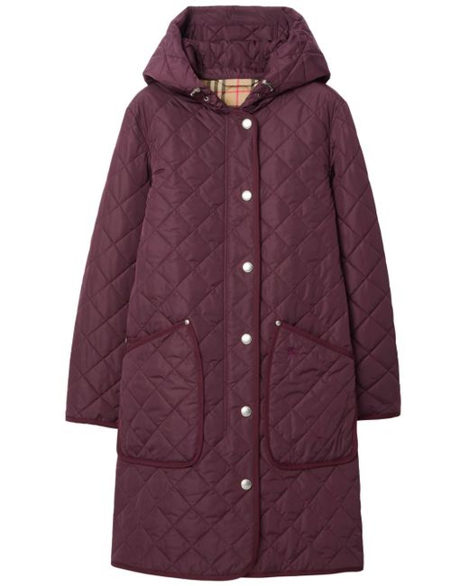 Burberry hooded quilted coat