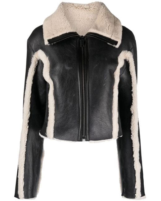 Diesel faux-fur leather jacket