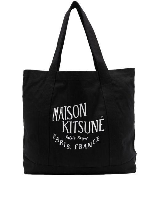 Maison Kitsuné logo-print tote bag