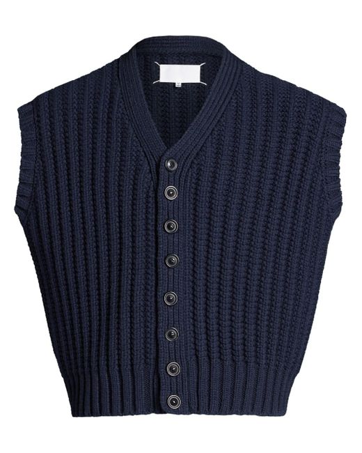Maison Margiela ribbed-knit button-up vest