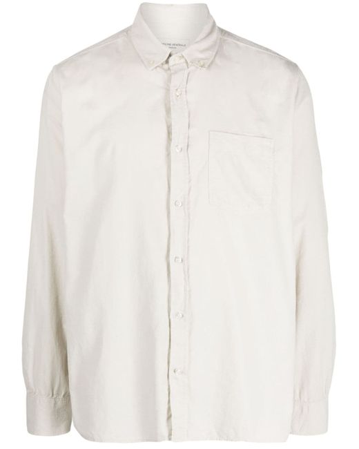Officine Generale long-sleeved cotton-blend shirt