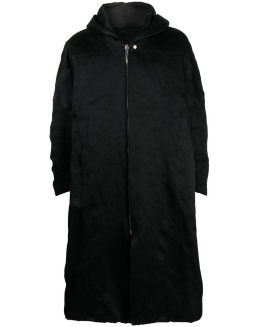 Rick Owens zip-up textured hooded coat