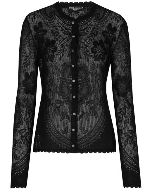 Dolce & Gabbana floral-lace button-up cardigan