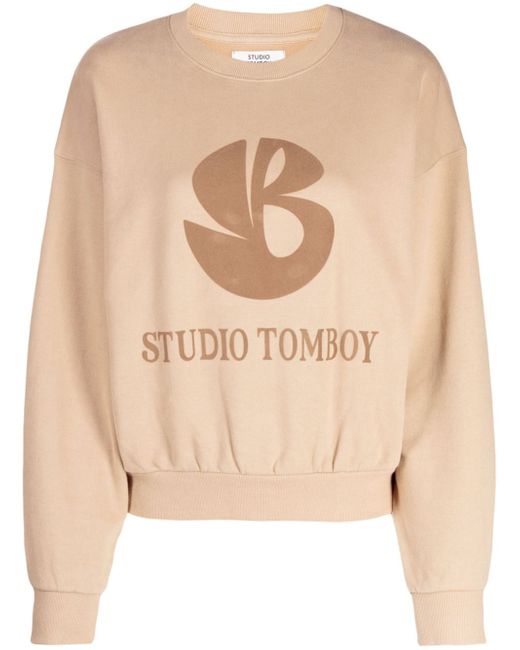 Studio Tomboy logo-print cotton sweatshirt